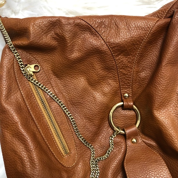 Sherry Wolf Genuine Cognac Hobo Bag - Picture 5 of 8